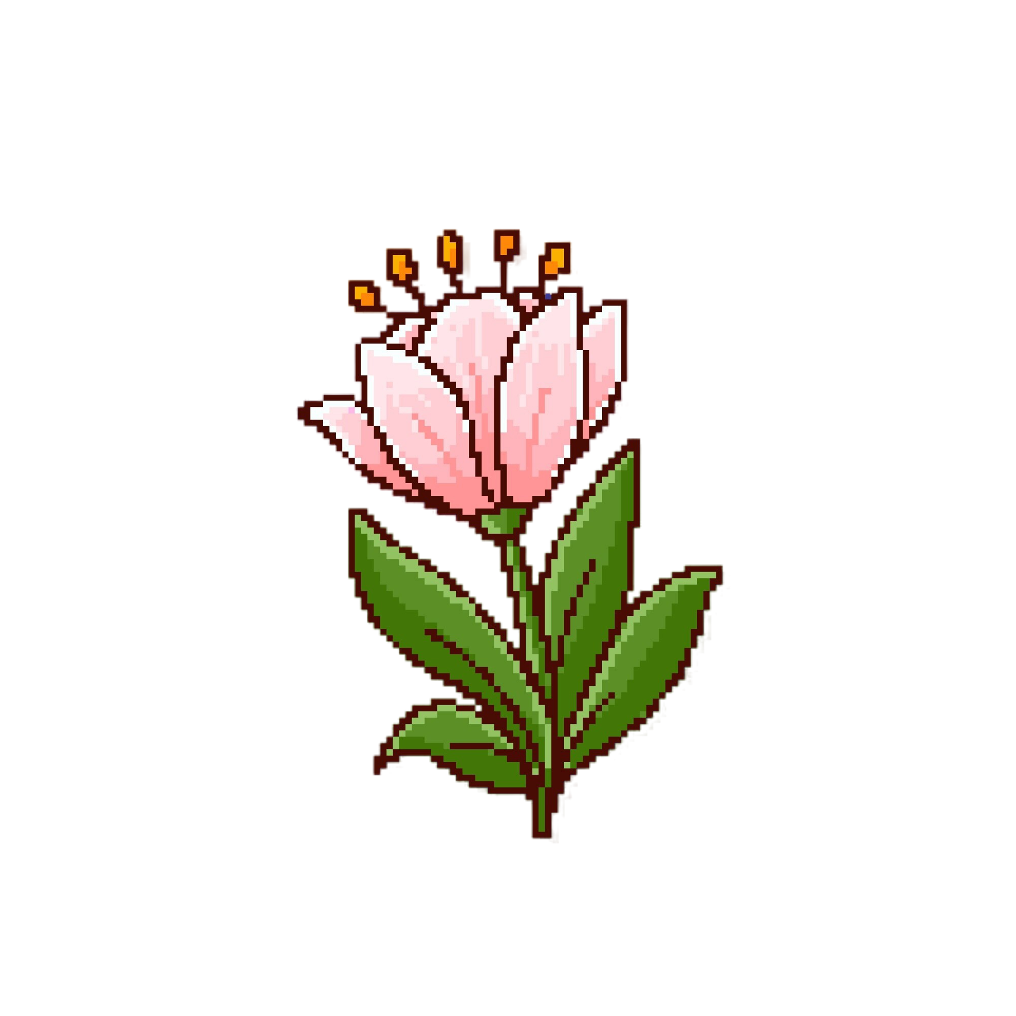 A pixel-style flower