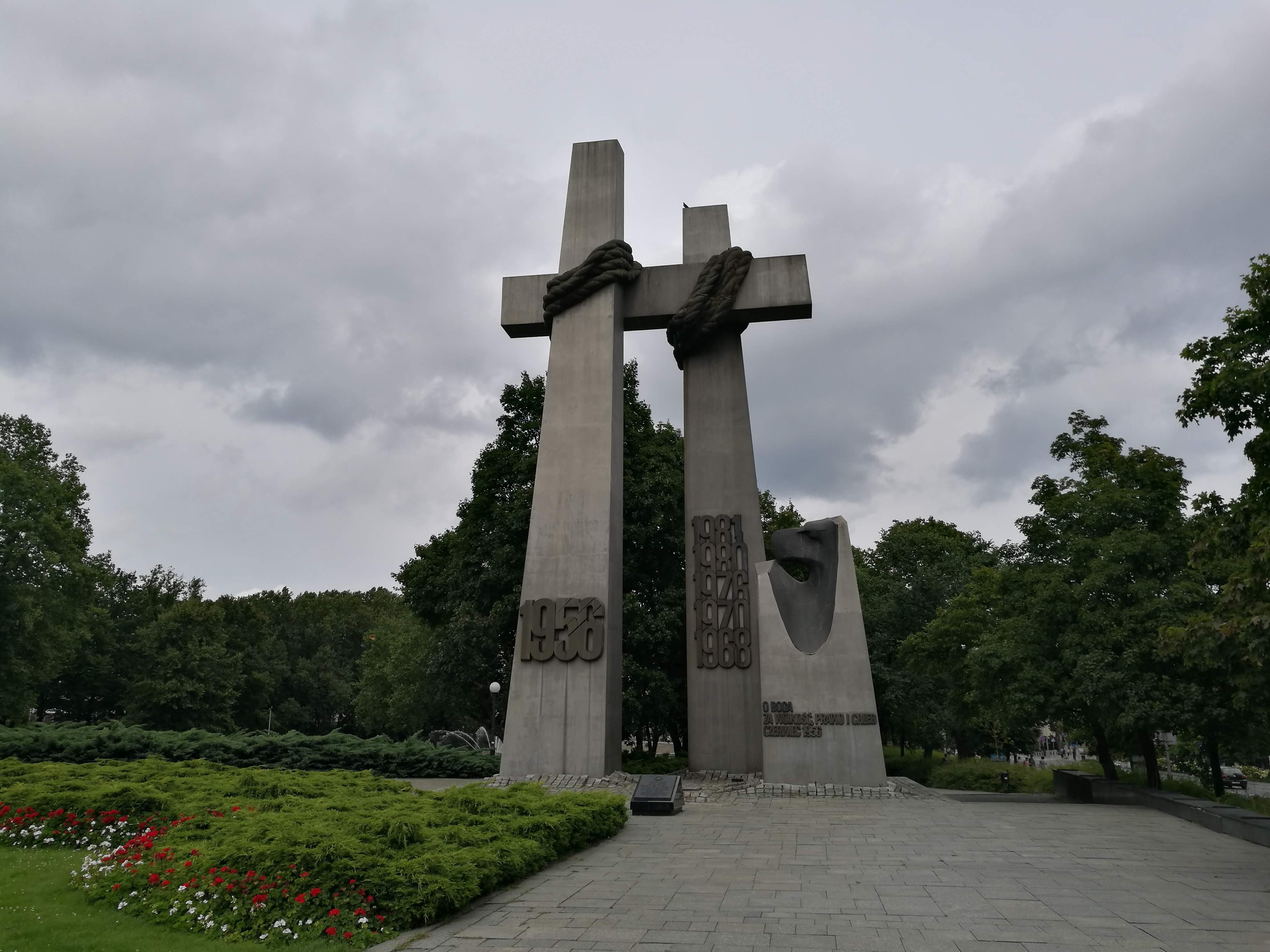Polish concrete crucifix
